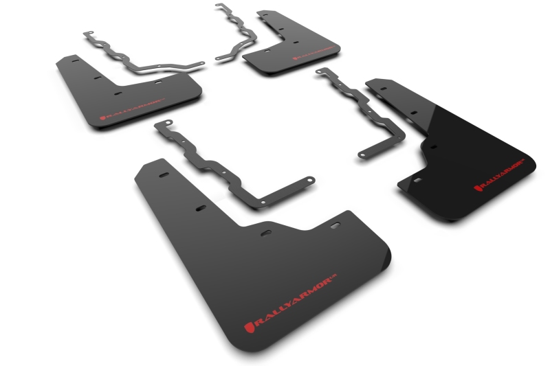 Ford Puma ST Mud Flap - Front + Rear - Rally Armor - Black with Red Logo - Black - `20-`25 Ford Puma ST Mud Flap - Front + Rear - Rally Armor - Black with Red Logo - Black - `20-`25